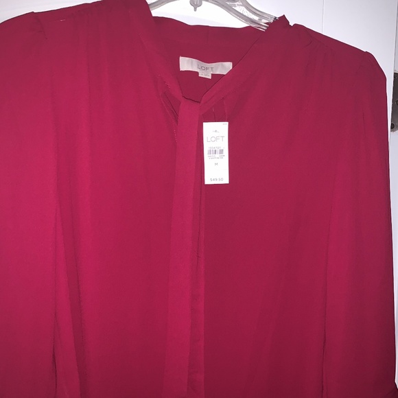LOFT Red Blouse - Picture 2 of 2